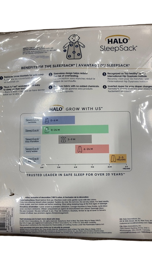 Shop Halo Cotton Sleepsack, Heather grey, Medium at GoodBuy Gear