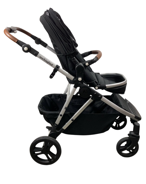 Shop Mockingbird Single to Double 2.0 Stroller, 2024, Black, Silver With Penny Leather, Windowpane at GoodBuy Gear