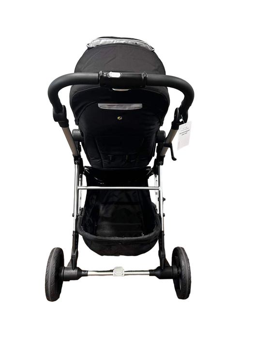 Mockingbird Single Stroller, 2020, Black, Watercolor Drops, Silver With Black Leather