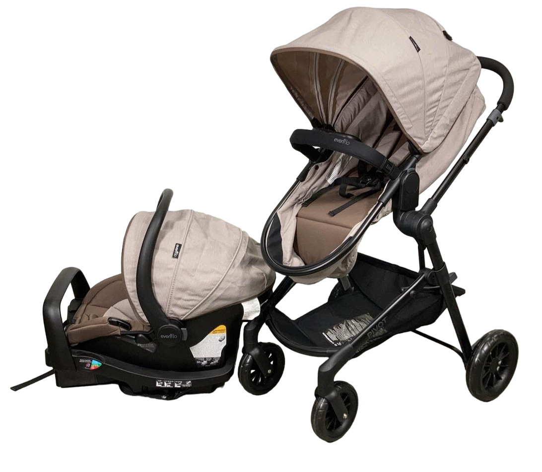 carriola evenflo 3 en 1 Evenflo Pivot Modular Travel System Stroller, Sandstone, 2023