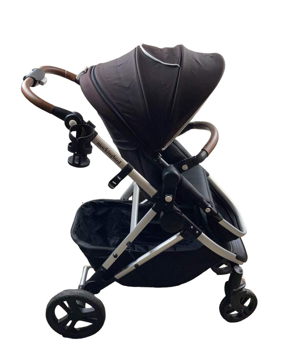 secondhand Mockingbird Single Stroller, 2023, Black, Windowpane, Silver With Penny Leather