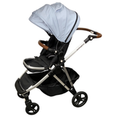 Shop Mockingbird Single to Double 2.0 Stroller, Sky, Watercolor Drops, Silver With Penny Leather, 2024 at GoodBuy Gear