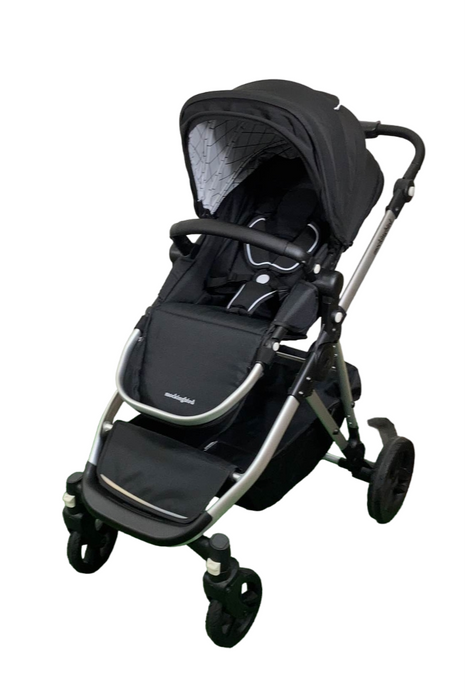 Shop Mockingbird Single to Double 2.0 Stroller, Silver with Black Leather, 2024, Windowpane, Black at GoodBuy Gear