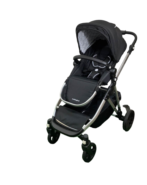 used Mockingbird Single to Double 2.0 Stroller, Silver with Black Leather, 2024, Windowpane, Black