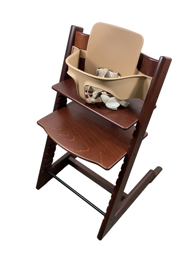 stokke trip trap highchair Stokke Tripp Trapp High Chair With Baby Set, Oak Brown