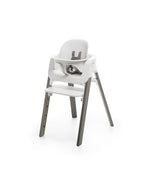 used Stokke Steps High Chair, White Seat Hazy Grey Legs