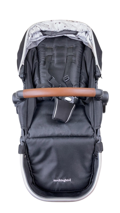 Shop Mockingbird 2nd Seat Kit with Extendable Canopy, Black, Silver With Penny Leather, Watercolor Drops at GoodBuy Gear