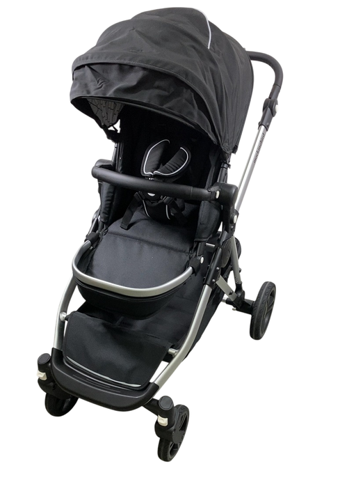 Shop Mockingbird Single to Double 2.0 Stroller, 2024, Black, Silver With Black Leather, Windowpane at GoodBuy Gear
