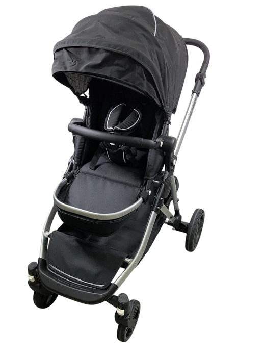 Shop Mockingbird Single to Double 2.0 Stroller, 2024, Black, Silver With Black Leather, Windowpane at GoodBuy Gear