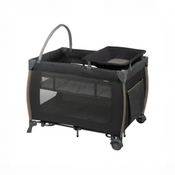 Shop Monbebe Play Yard with Full-Size Rocking Bassinet, Castle Point at GoodBuy Gear