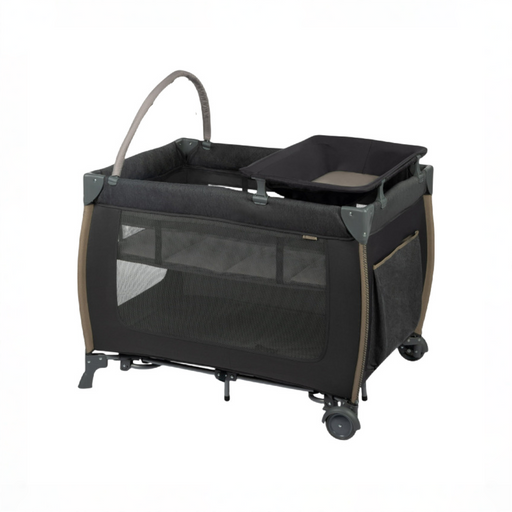 Shop Monbebe Play Yard with Full-Size Rocking Bassinet, Castle Point at GoodBuy Gear