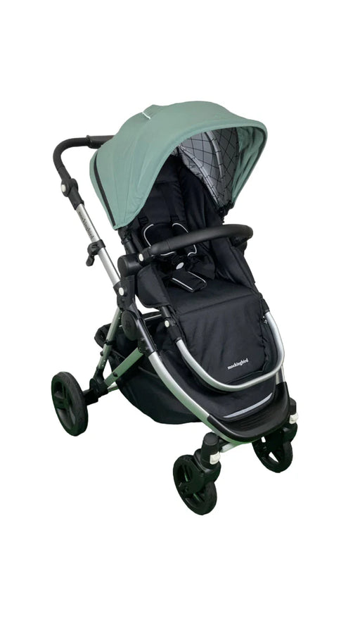 Shop Mockingbird Single 2.0 Stroller, Sage, Windowpane, Silver With Black Leather, 2025 at GoodBuy Gear