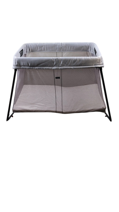 Shop BabyBjorn Travel Crib Light Bundle with Fitted Sheet, Silver at GoodBuy Gear
