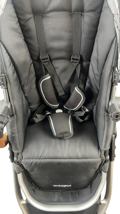 Shop Mockingbird Single to Double 2.0 Stroller, 2023, Black, Silver With Penny Leather, Windowpane at GoodBuy Gear