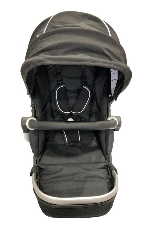 Shop Mockingbird 2nd Seat Kit with Extendable Canopy, Black, Silver With Black Leather, Windowpane at GoodBuy Gear