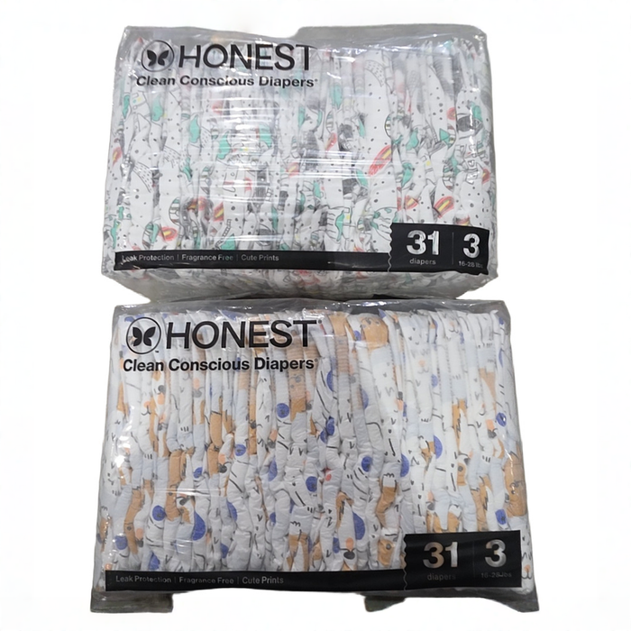 Shop Honest Company Clean Conscious Diapers Pack, Size 3, 62 Count, Space Travel + It's a Pawty at GoodBuy Gear