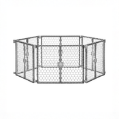 Shop Regalo 2-in-1 Plastic Play Yard and Safety Gate, Gray at GoodBuy Gear