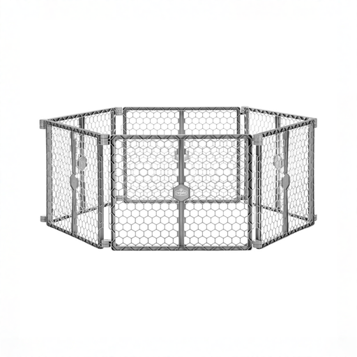 Shop Regalo 2-in-1 Plastic Play Yard and Safety Gate, Gray at GoodBuy Gear
