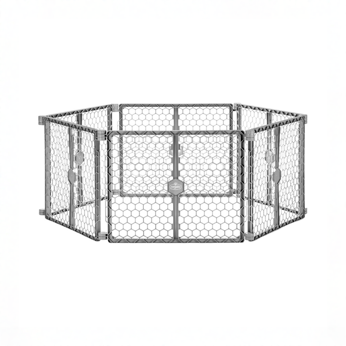 Shop Regalo 2-in-1 Plastic Play Yard and Safety Gate, Gray at GoodBuy Gear