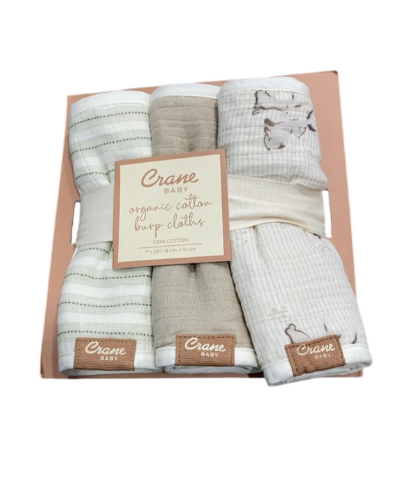 Shop Crane Baby Organic Muslin Baby Burp Cloths, Bunny at GoodBuy Gear