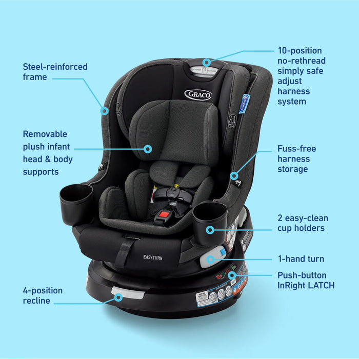 Graco EasyTurn360 2-in-1 Convertible Car Seat, 2026, Cyran