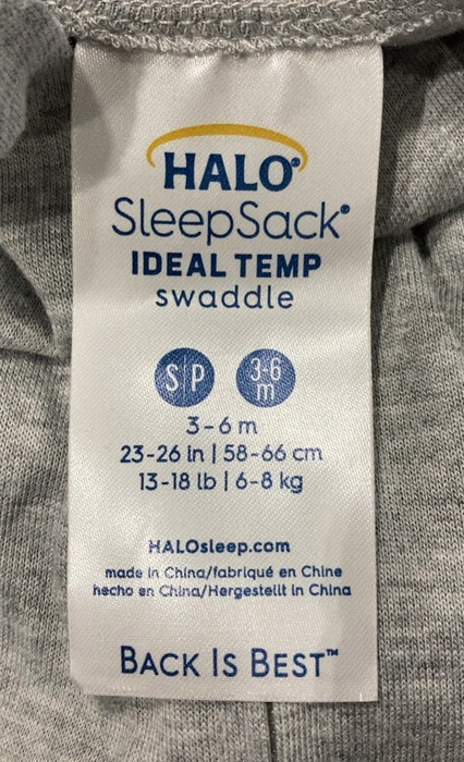 Shop Halo Ideal Temp Swaddle, Small, Grey/Aqua at GoodBuy Gear