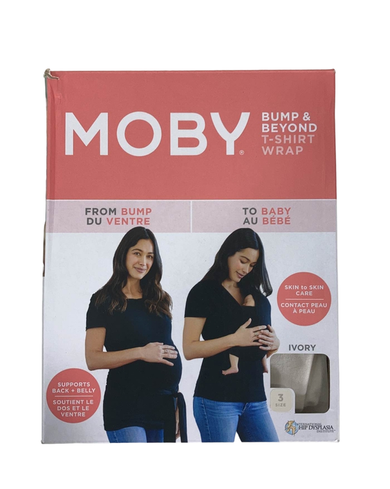 used Moby Bump & Beyond T-Shirt Wrap Baby Carrier, Large, Size 3, Ivory