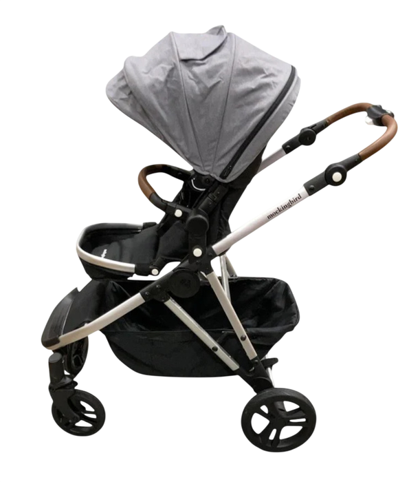 Shop Mockingbird Single to Double 2.0 Stroller, 2025, Heather grey, Silver With Penny Leather, Solid Grey at GoodBuy Gear