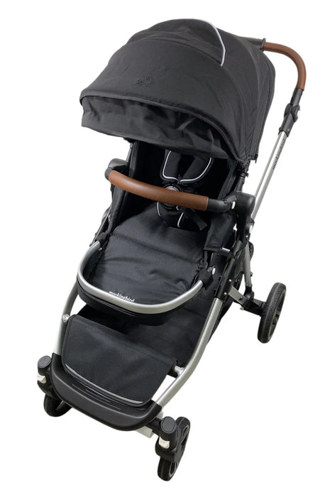 Mockingbird Single to Double 2.0 Stroller, 2024, Black, Silver With Penny Leather, Windowpane