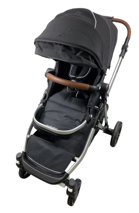 Mockingbird Single to Double 2.0 Stroller, 2024, Black, Silver With Penny Leather, Windowpane