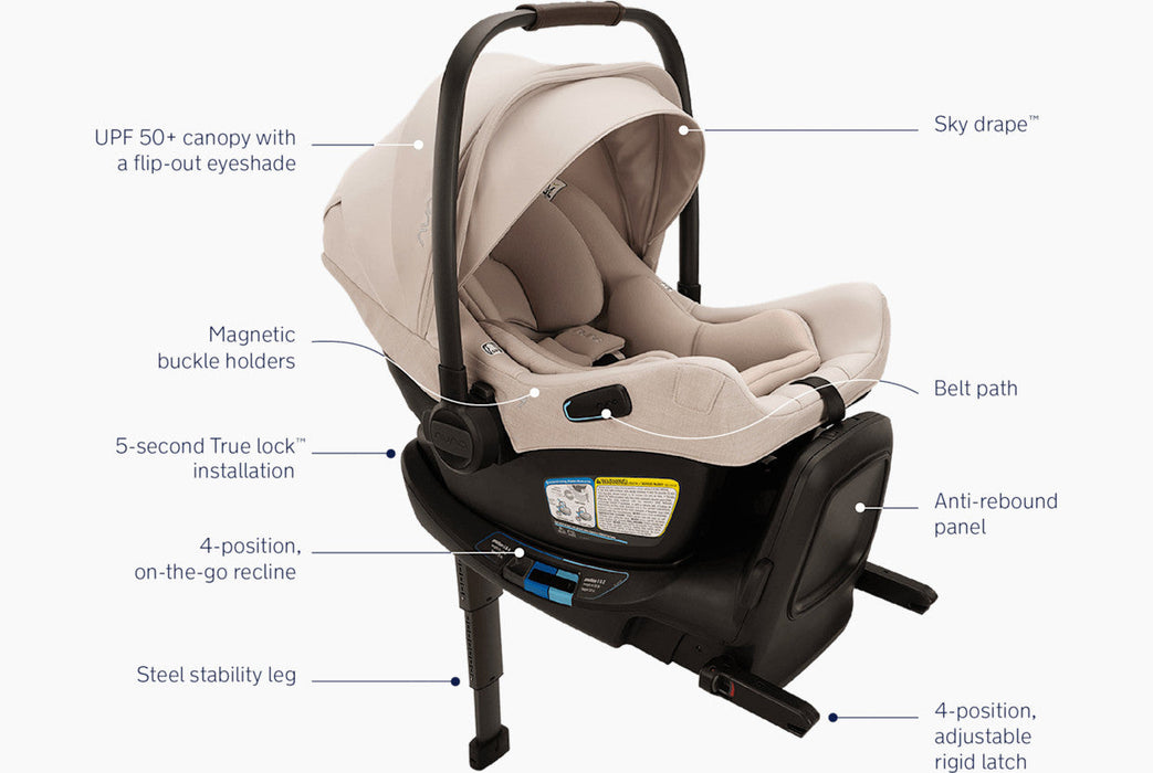 Nuna Pipa Aire RX Infant Car Seat, 2025, Biscotti
