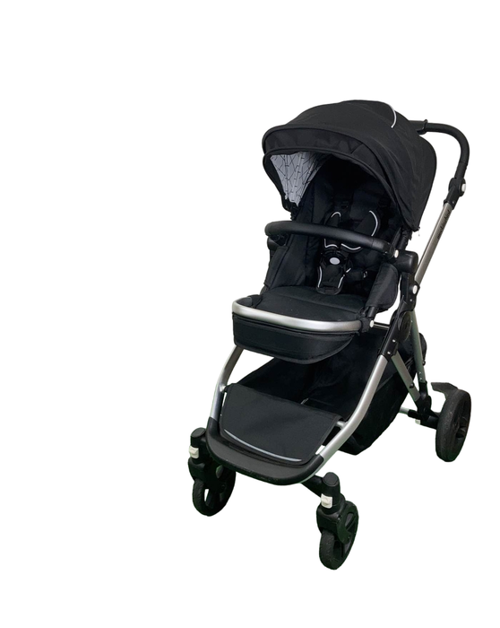 used Mockingbird Single to Double 2.0 Stroller, 2023, Silver with Black Leather, Windowpane, Black