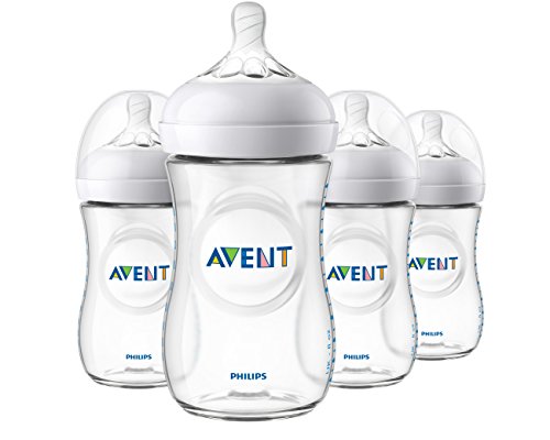 used Philips Avent Natural Baby Bottles, 4oz, 4-Pack, Clear