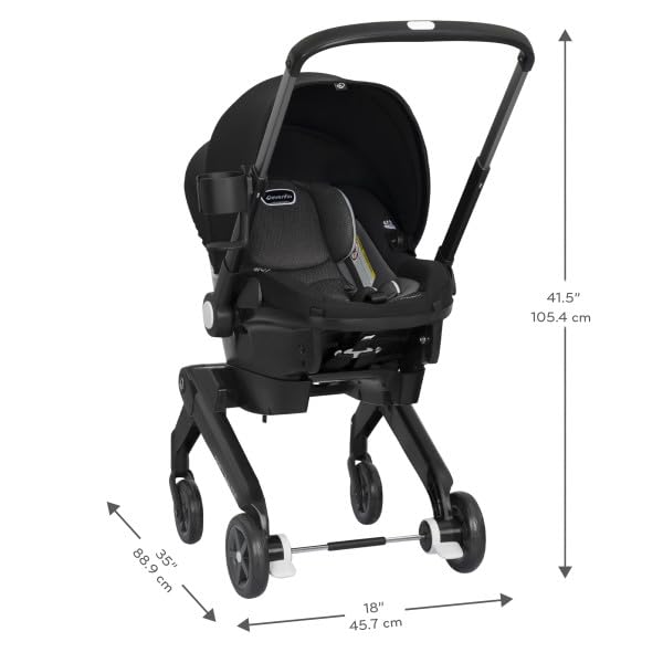 Evenflo Shyft Dual Ride Infant Car Seat Stroller Combo, 2024, Beaufort Black, Original Model