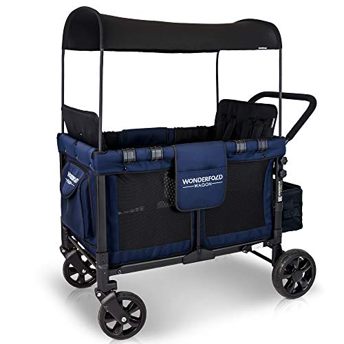 used Wonderfold W4 Multifunctional Quad Stroller Wagon, Noble Navy, 2023