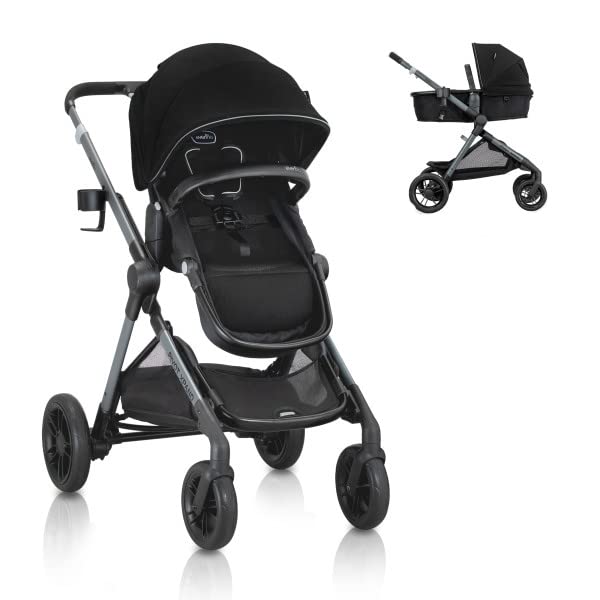 Evenflo Pivot Xpand Modular Travel System Stroller, 2024, Ayrshire Black