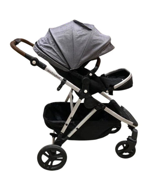 Mockingbird Single to Double 2.0 Stroller, 2025, Heather Grey, Silver With Penny Leather, Solid Grey