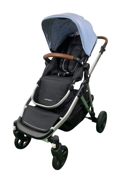 Shop Mockingbird Single to Double 2.0 Stroller, 2024, Silver With Penny Leather, Sky, Watercolor Drops at GoodBuy Gear