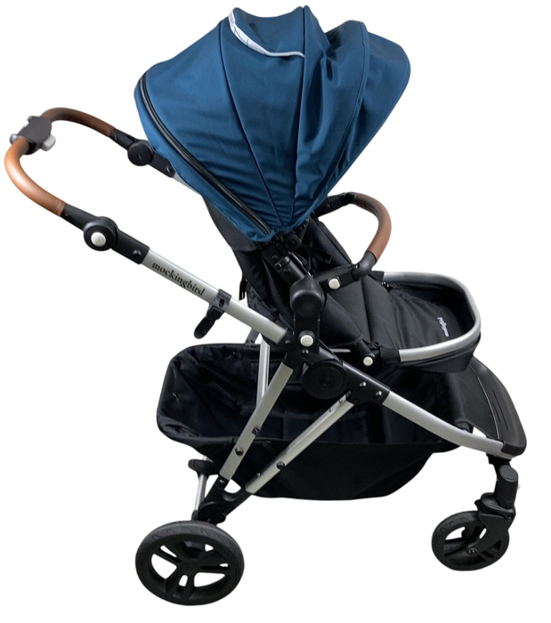 Shop Mockingbird Single to Double 2.0 Stroller, 2024, Sea, Silver With Penny Leather, Windowpane at GoodBuy Gear