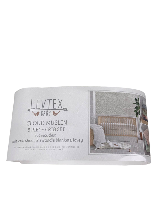 used Levtex Baby Cloud Muslin 5 Piece Bedding Set, Green