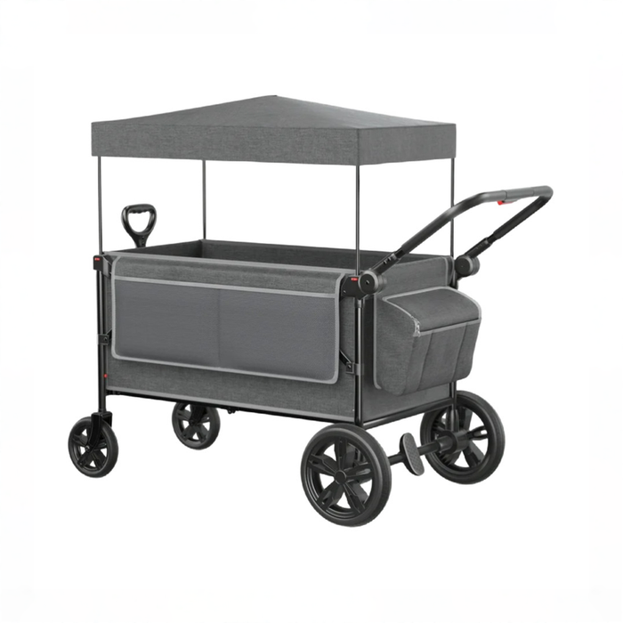 Sacvon All-Terrain Stroller Wagon with Canopy, Dark Gray
