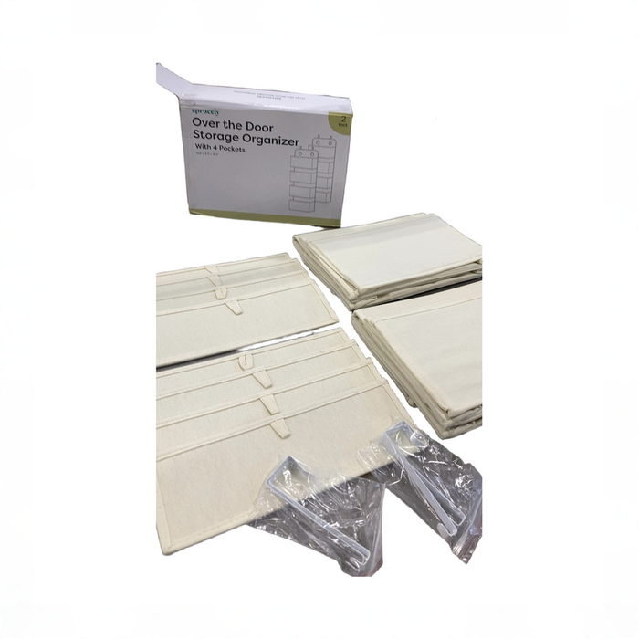 Shop Sprucely Over the Door Storage Organizer 2 Pack, Oat at GoodBuy Gear