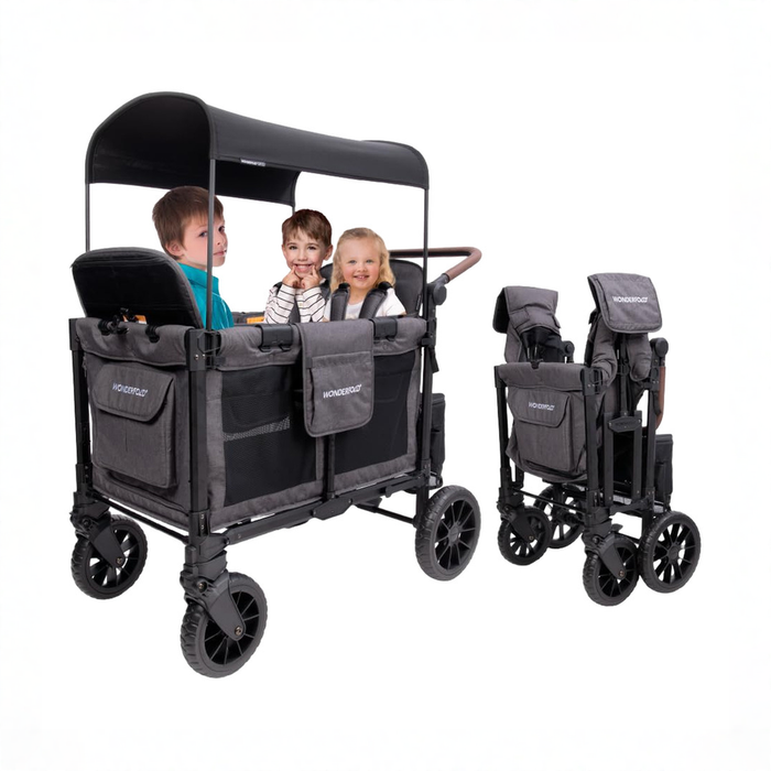 Shop Wonderfold W4 Luxe Pro Stroller Wagon, 2025, Charcoal Gray at GoodBuy Gear