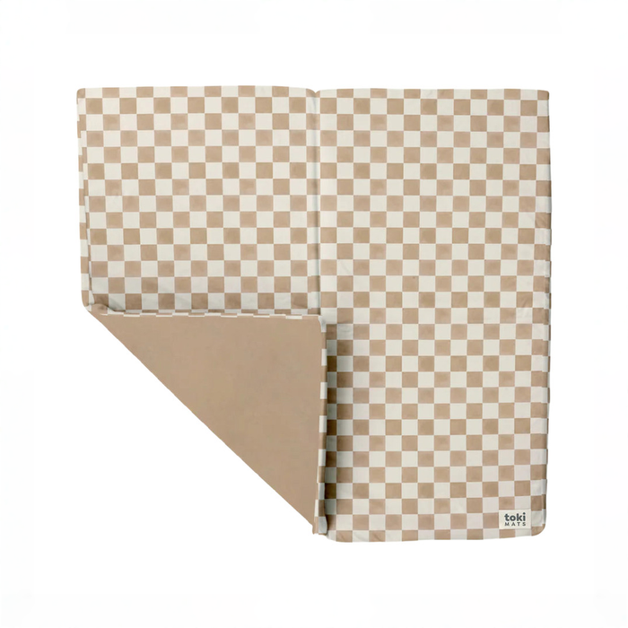 Shop Toki Kids Standard Padded Play Mat 40" x 40", Checker Toffee at GoodBuy Gear