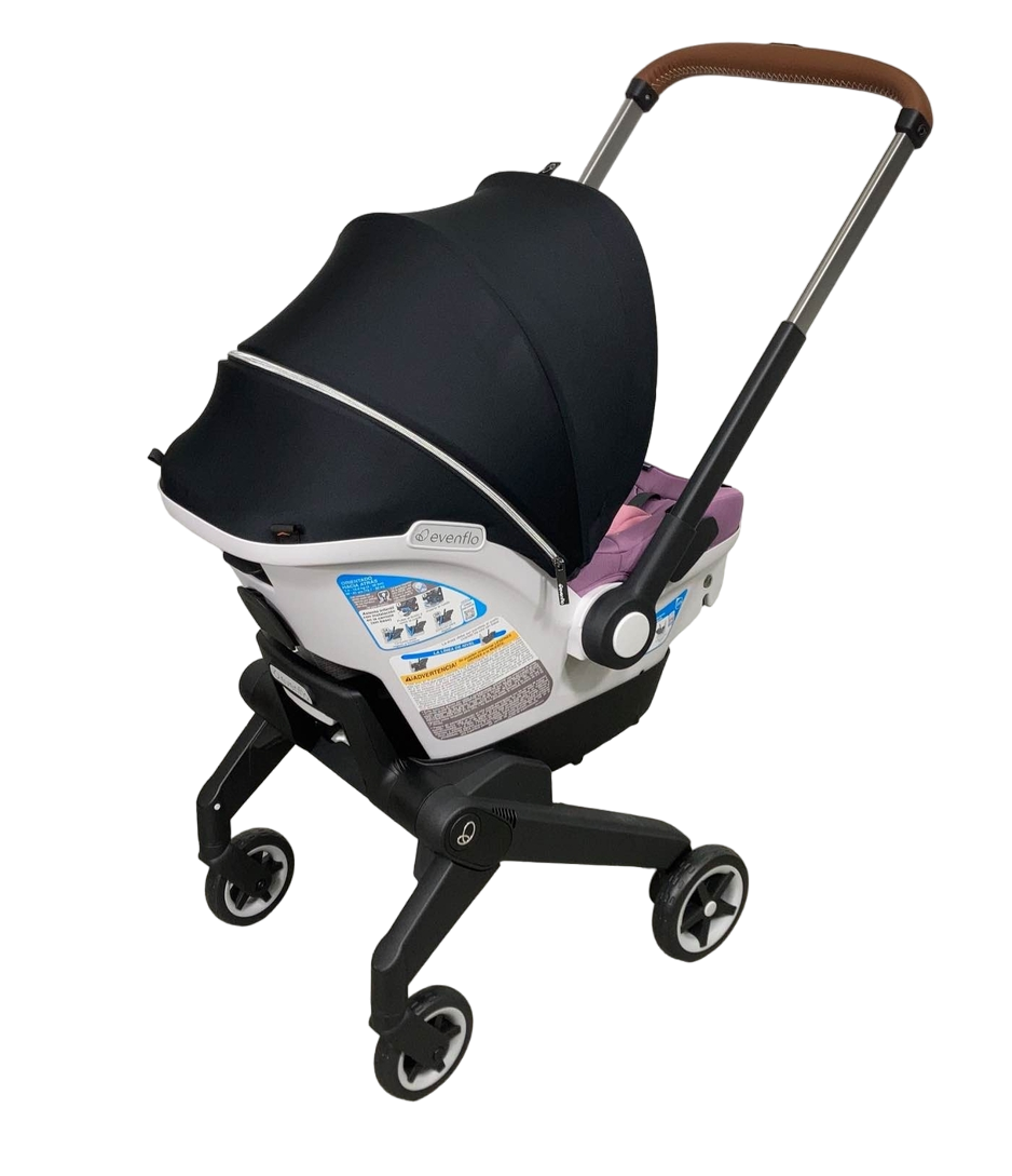 Evenflo Gold Shyft Dual Ride Infant Car Seat Stroller Combo, Opal Pink