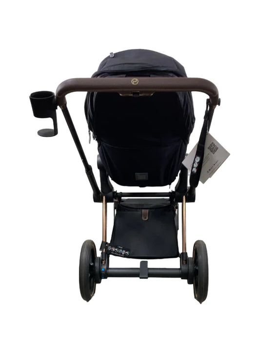 Cybex E-PRIAM Electric Stroller, 2021, Deep Black, Rosegold, without Battery