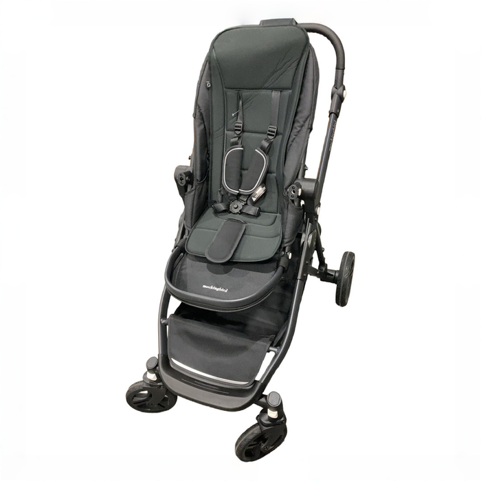 Shop Mockingbird Single to Double 3.0 Stroller, 2025, Black Windowpane, Charcoal with Black Leather at GoodBuy Gear
