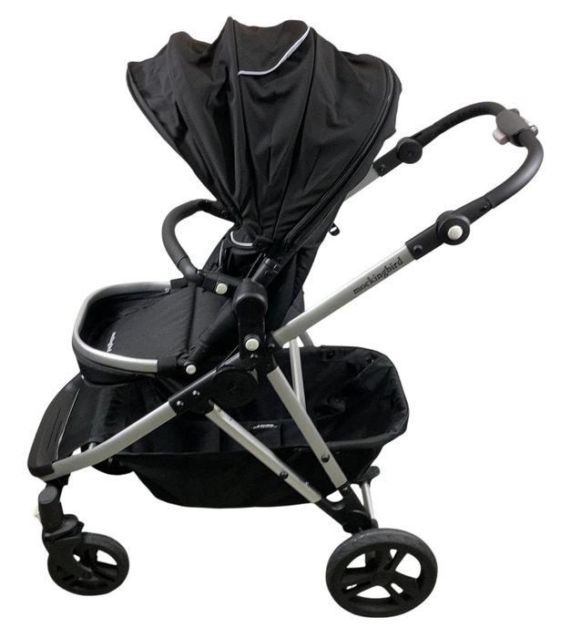 Shop Mockingbird Single to Double 2.0 Stroller, 2024, Black, Silver With Black Leather, Windowpane at GoodBuy Gear