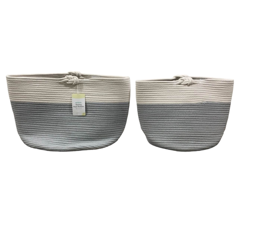 used Sprucely Nesting Rope Baskets Set Of 2, Medium/Large, Grey