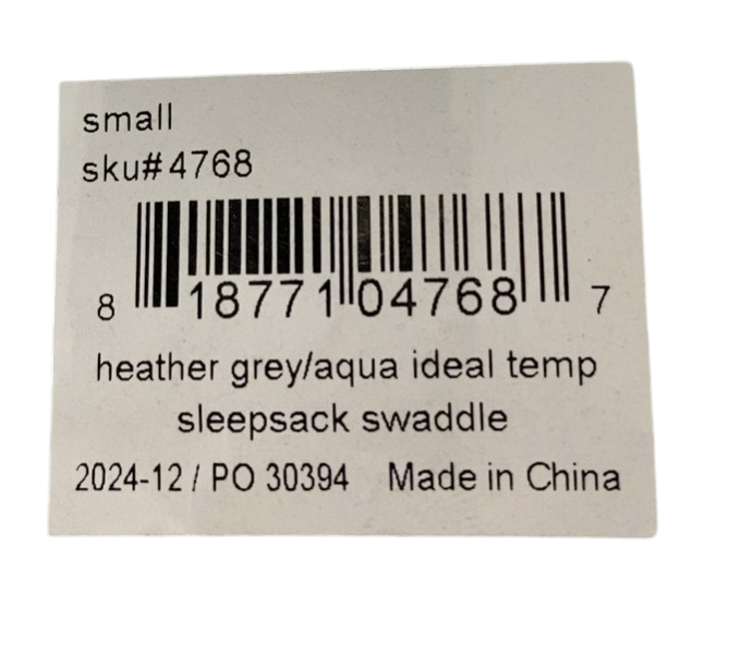 Shop Halo Ideal Temp Swaddle, Small, Grey/Aqua at GoodBuy Gear